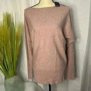 NWT Vila Milano Lush Wool/Nylon XL Studded Long Sleeve Lightweight Mauve Sweater